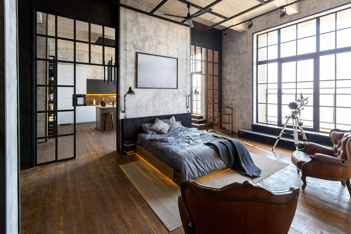 industrial themed room