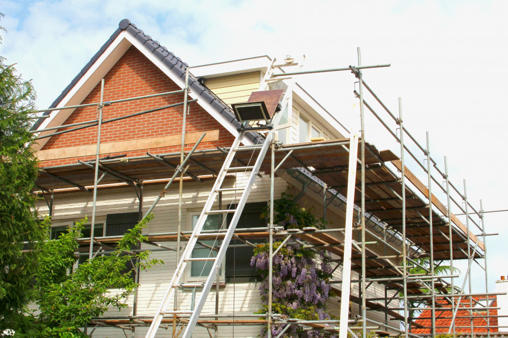 front of the house being renovated