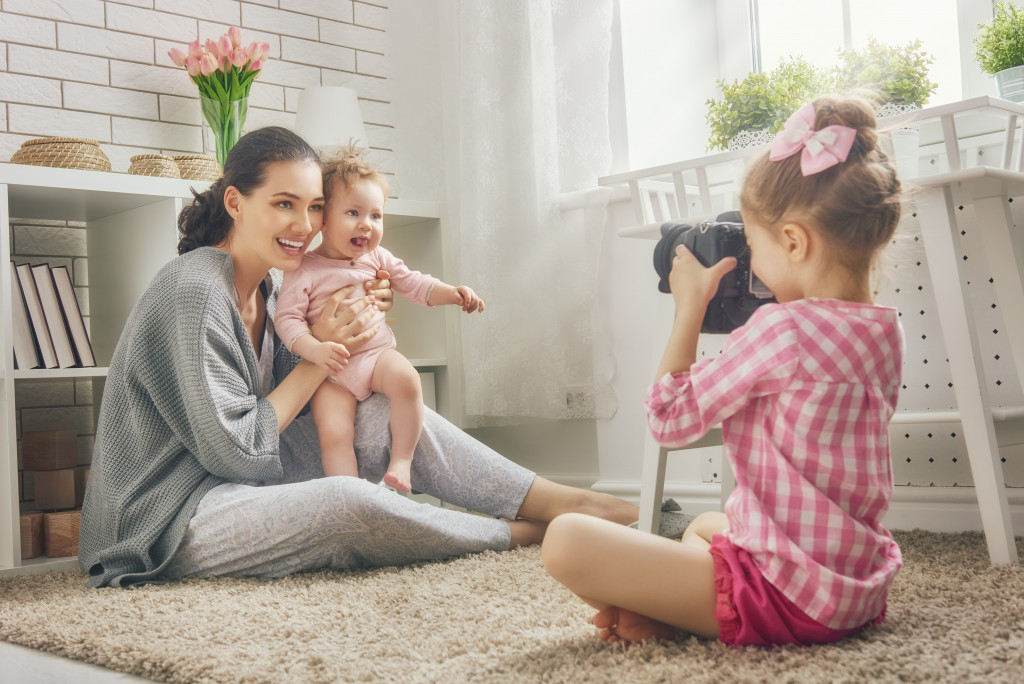 family taking a photo