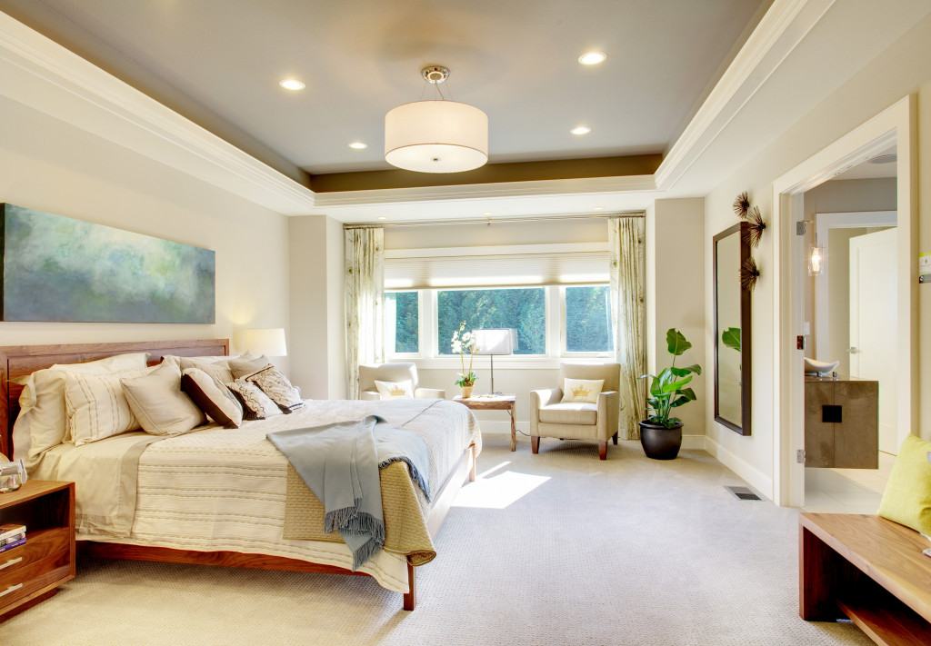 A luxury bedroom interior