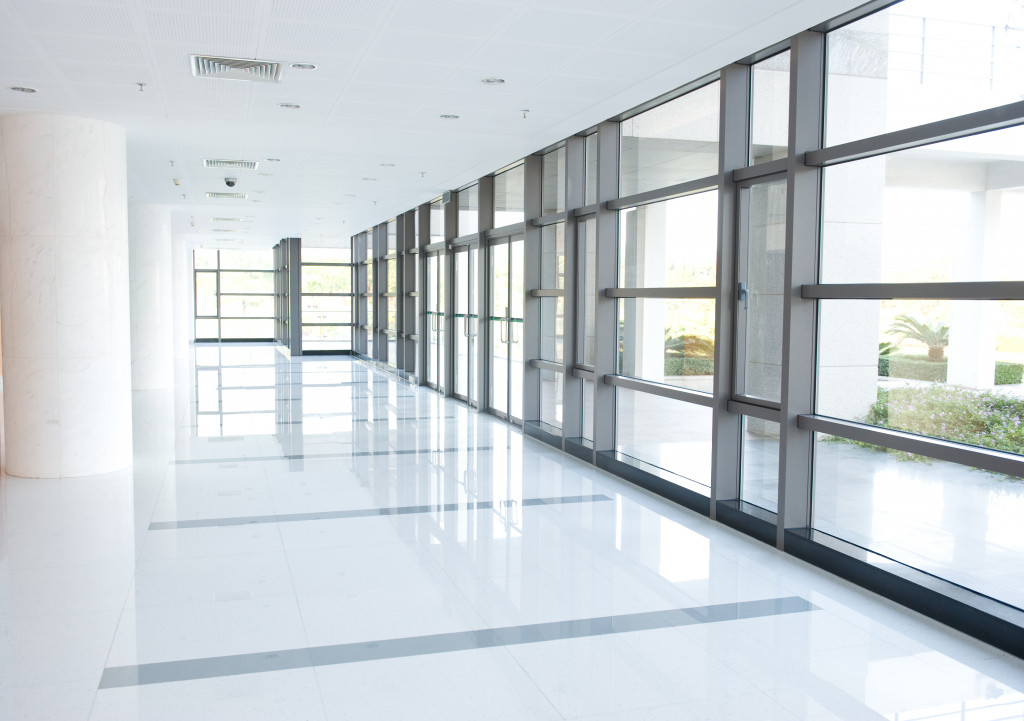 empt corridor in modern office building