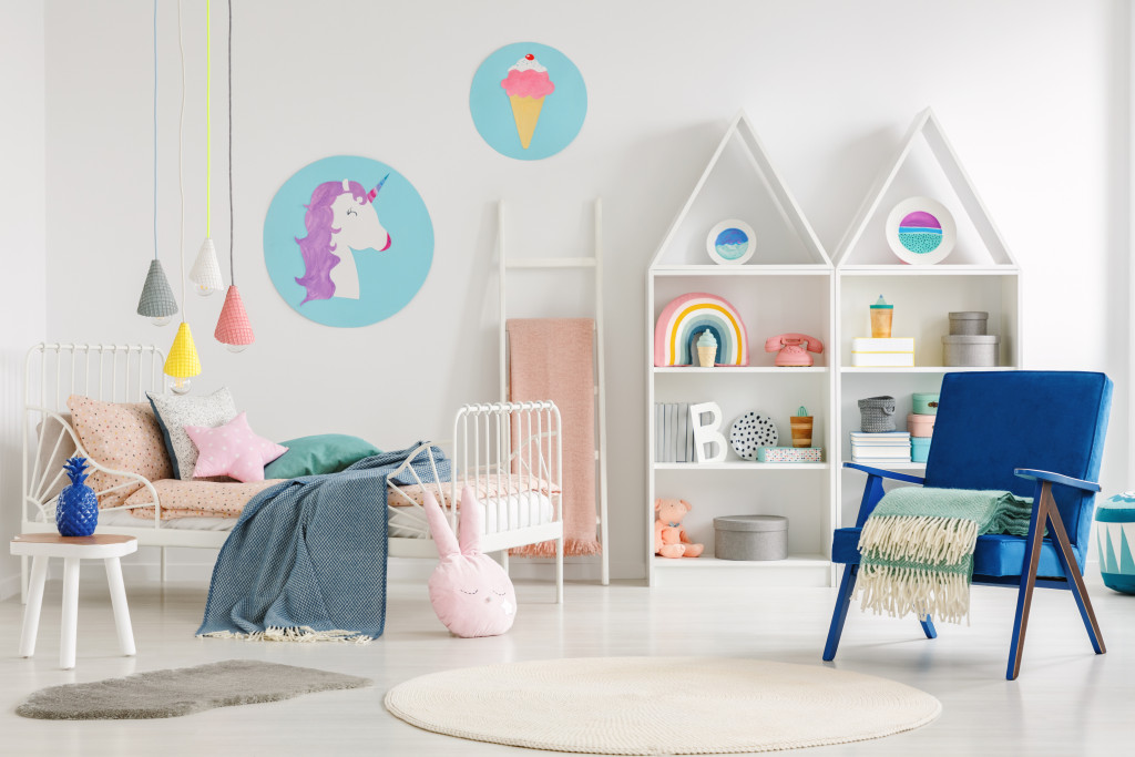 colorful kid's bedroom interior