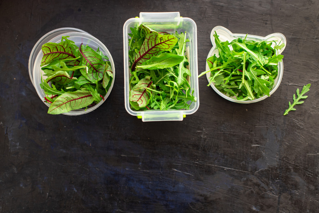 Meal prep with salad