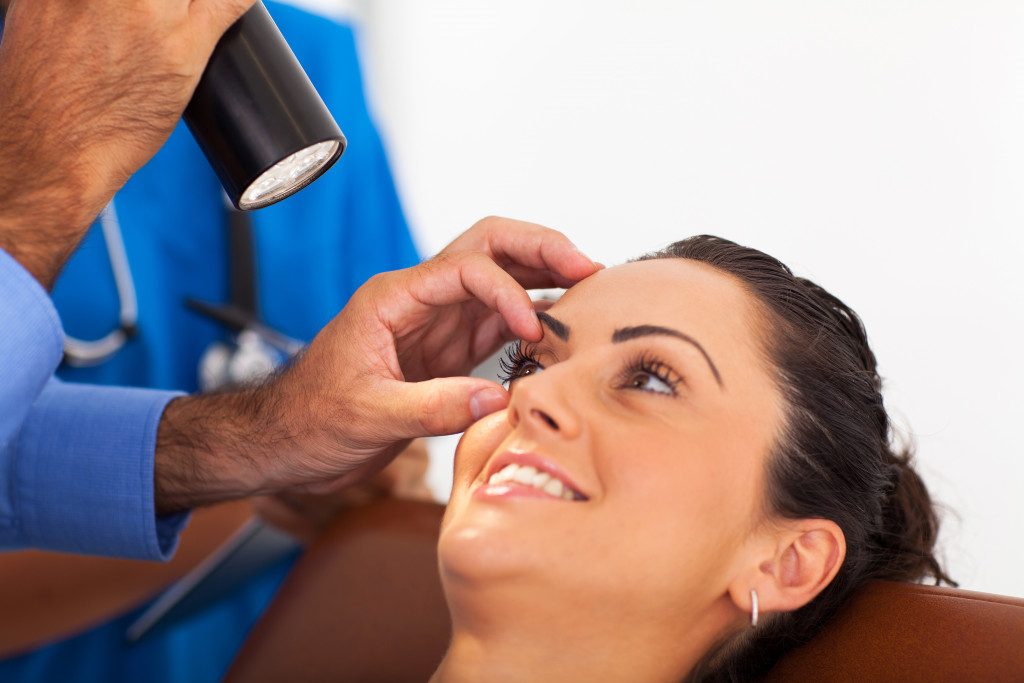 patient having an eye exam