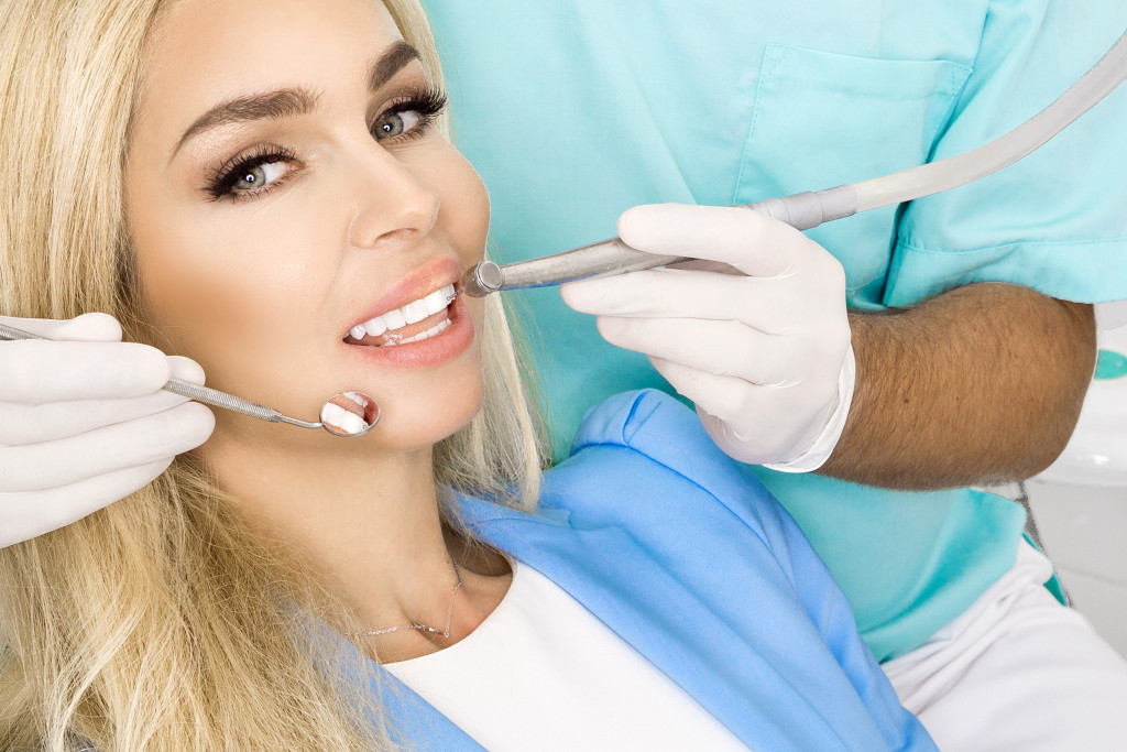 beautiful dental patient in the clinic