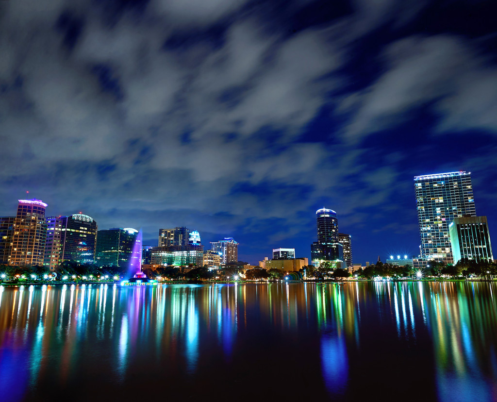 An image of a cityscape at night