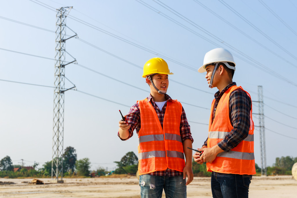 engineer and leader in construction site